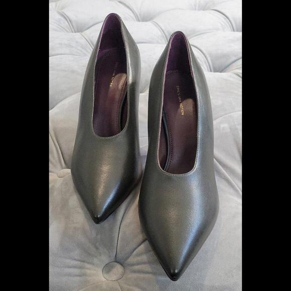 Dries Van Noten Charcoal Leather Pointed Toe Heels Womens Shoes 37 7 Italy $795 - Picture 3 of 15